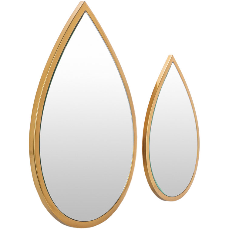 Willa Arlo Interiors Arney Teardrop Metal Wall Mirror Set Wayfair